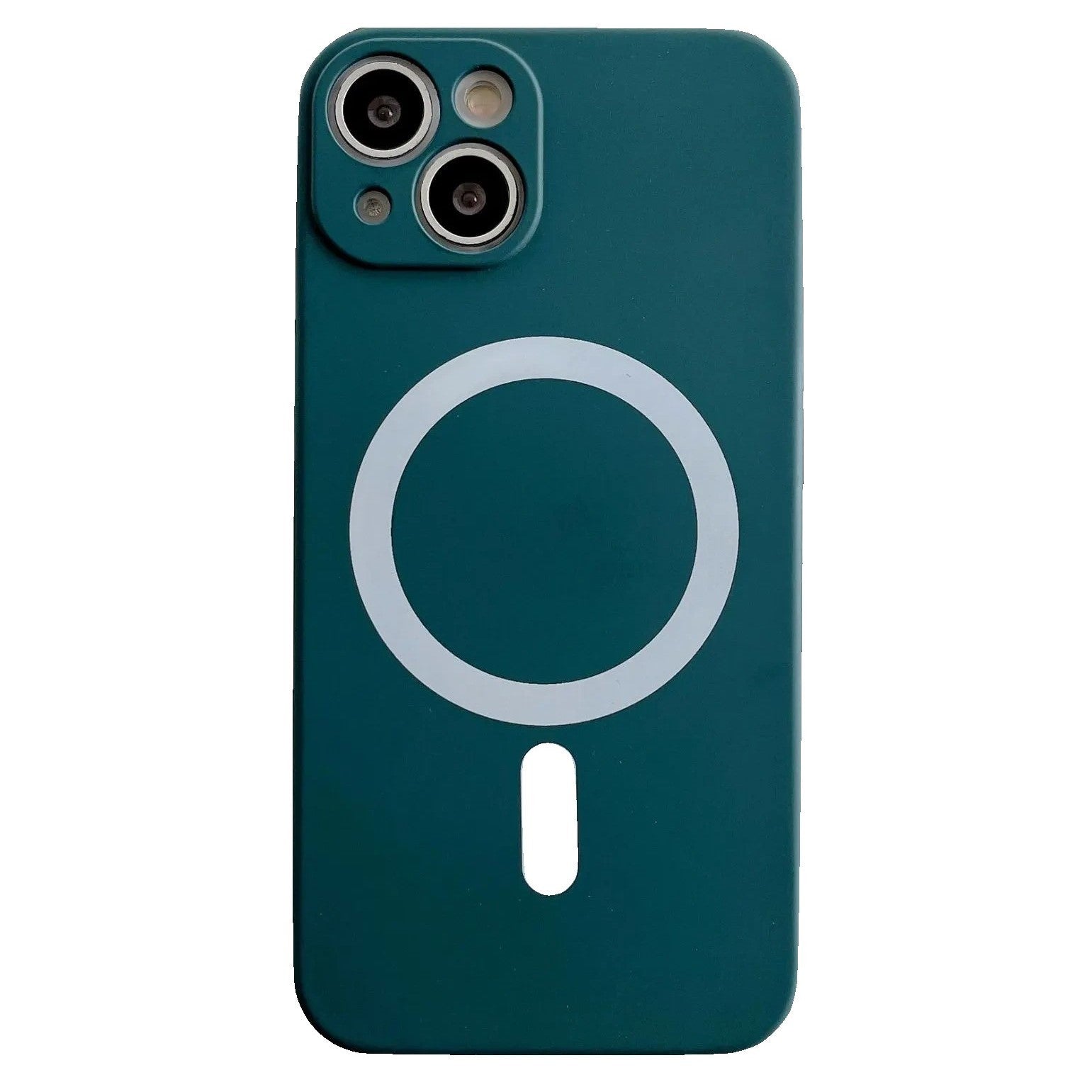 Husa MagSafe pentru Apple iPhone 14, Silicon, Protectie pentru camera, Magnetica, Incarcare Wireless, Verde