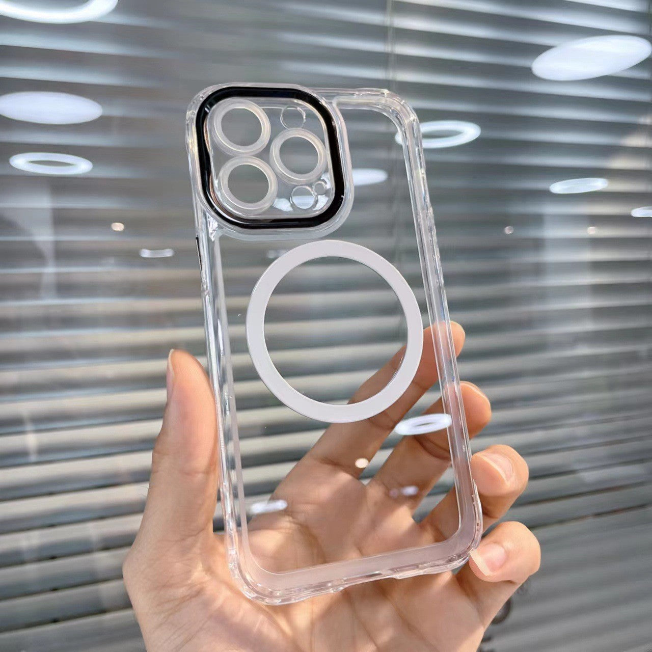 Husa MagSafe Silicone pentru iPhone 13 Pro Max, Flippy, Transparenta, Magnetica, Extra Protectie Camera Negru