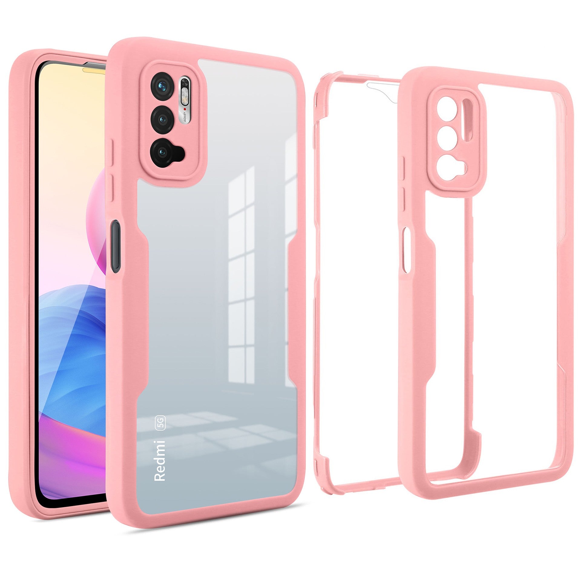 Husa Max Defence pentru Samsung Galaxy S22 Ultra, Bumper Roz, Fata Dubla Transparenta, Protectie Antisoc Full 360 ( fata, spate, margini ), Flippy