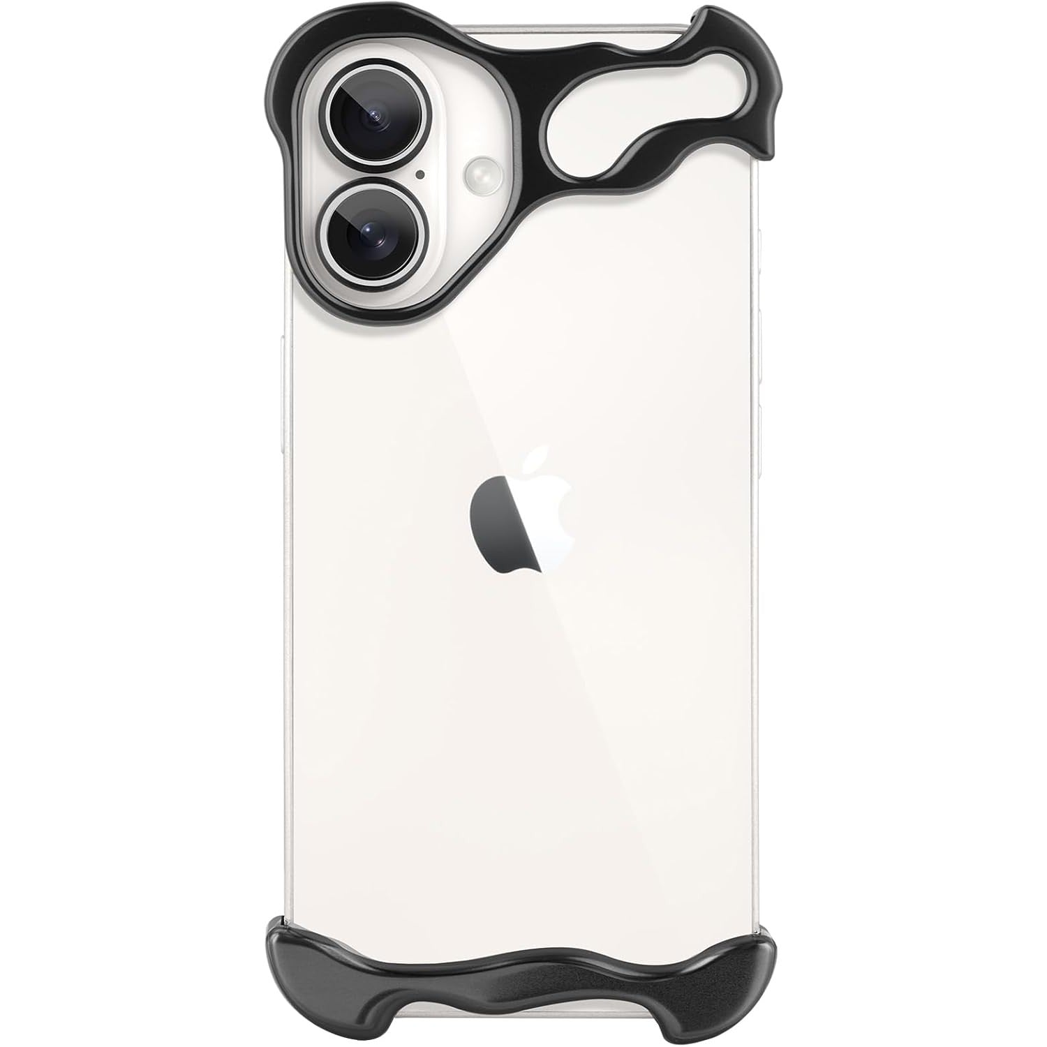 Husa Metalica Compatibila cu iPhone 16 Plus, Flippy, Protectie pentru Colturile Telefonului si Camera, Aliaj, Antisoc, Antizgariere, Negru