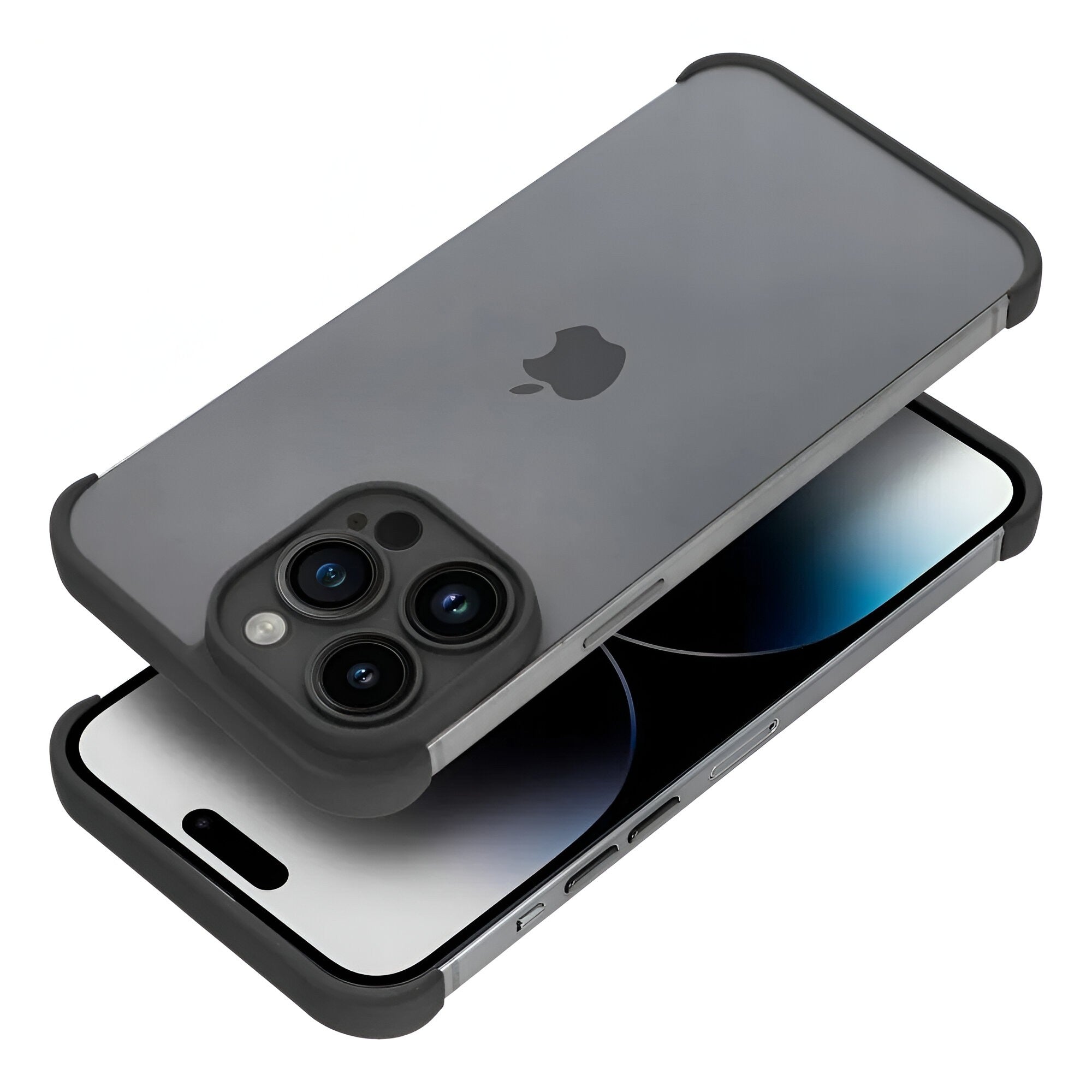 Husa TPU Edgeless Compatibila cu iPhone 15 Pro Max, Protectie pentru Colturi si Camera, Aliaj, Antisoc, Antizgariere, Negru Mat