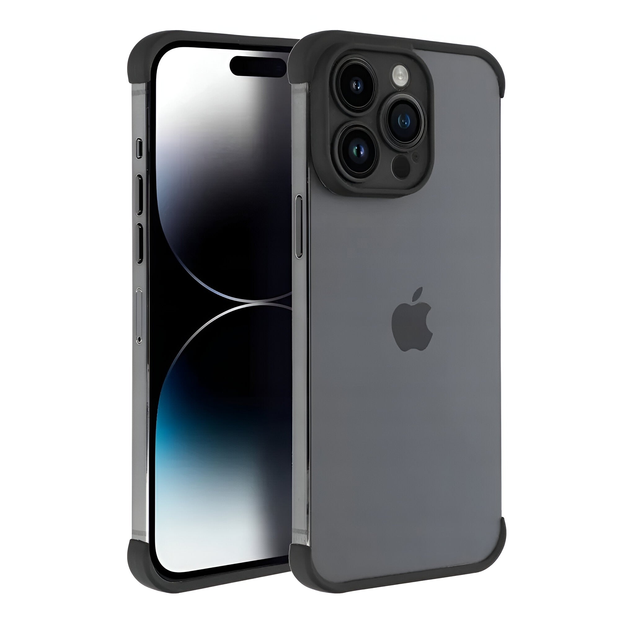 Husa TPU Edgeless Compatibila cu iPhone 15 Pro Max, Protectie pentru Colturi si Camera, Aliaj, Antisoc, Antizgariere, Negru Mat