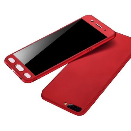 Husa OnePlus 5 Full Cover 360 Rosu + Folie de protectie