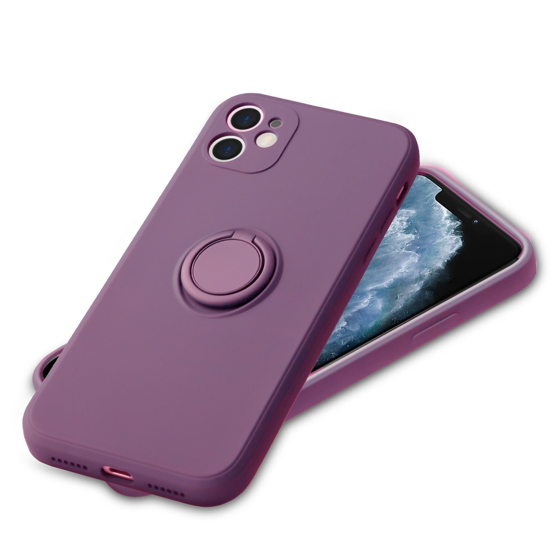 Husa pentru Huawei NOVA 9 SE, Silicone Ring, cu Suport Rotativ Magnetic, Mov