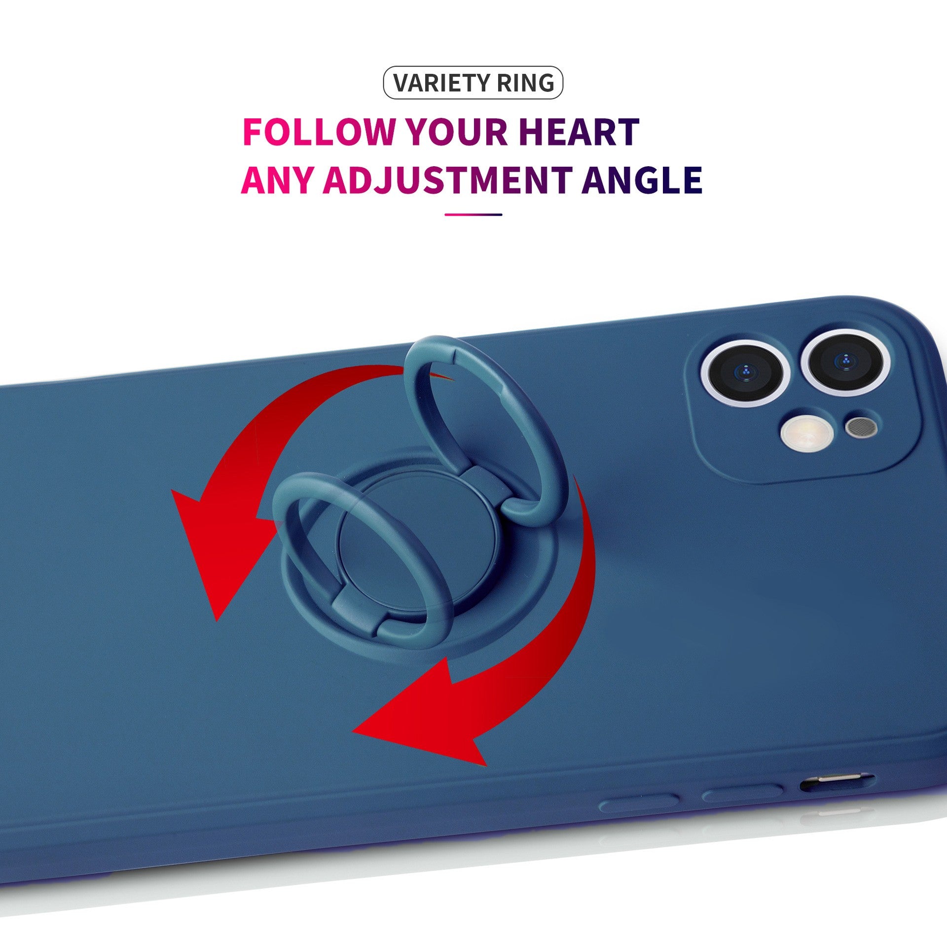 Husa pentru Huawei NOVA 9 SE, Silicone Ring, cu Suport Rotativ Magnetic, Navy Blue