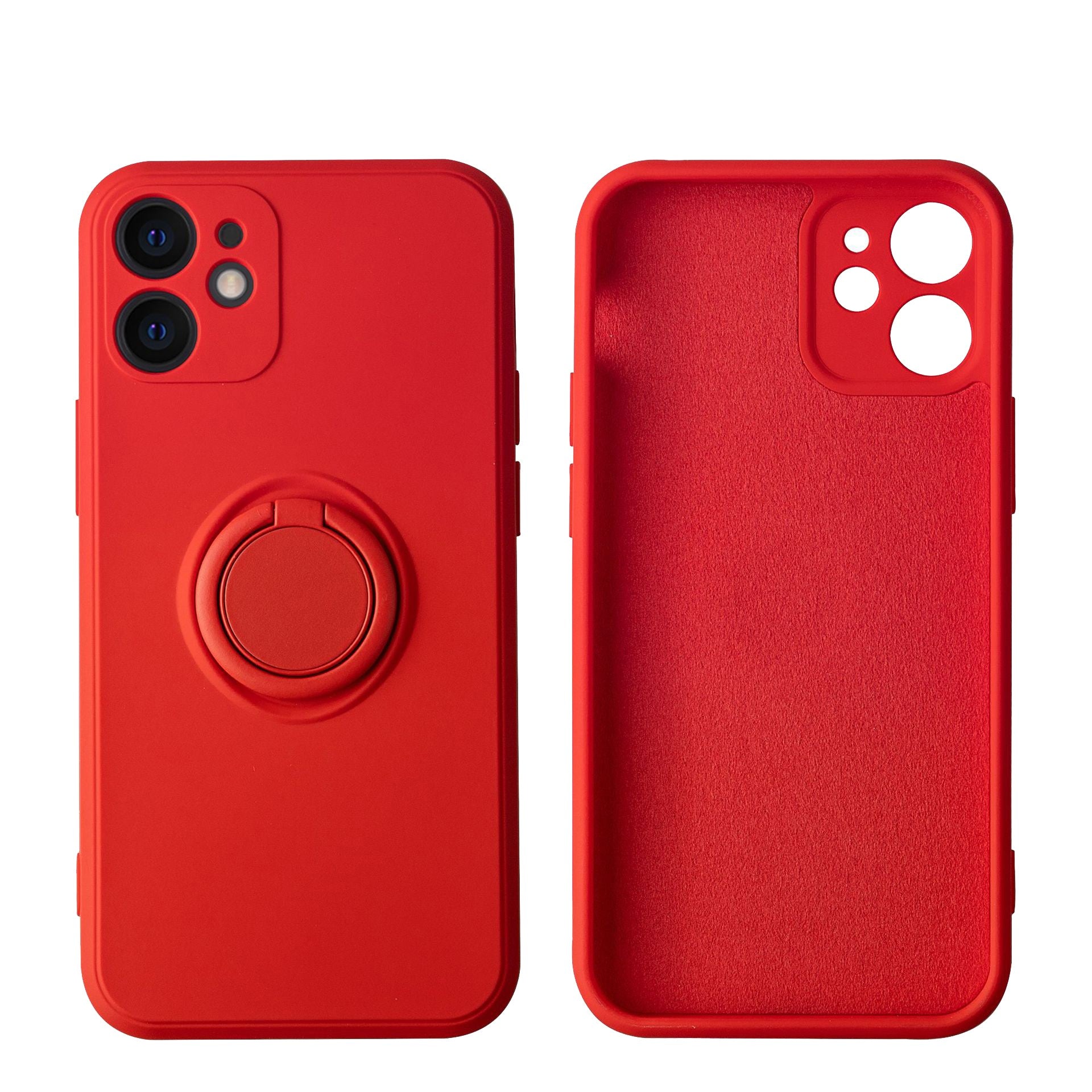 Husa pentru Huawei NOVA 9 SE, Silicone Ring, cu Suport Rotativ Magnetic, Rosu