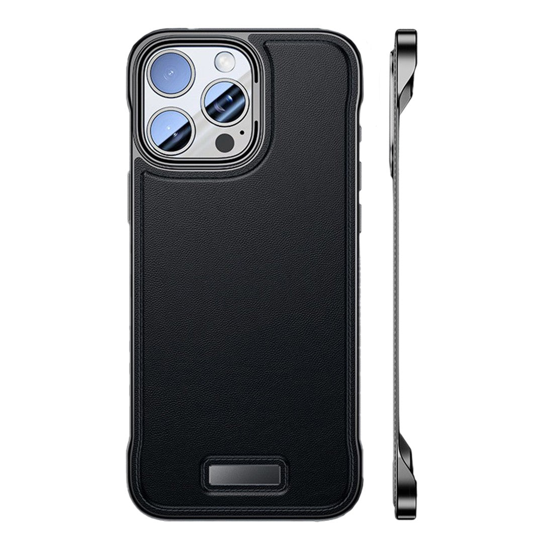 Husa pentru iPhone 16 Pro, husa de protectie pentru telefon, Flippy, Design Modern fara margini, din Piele PU, Subtire, Negru