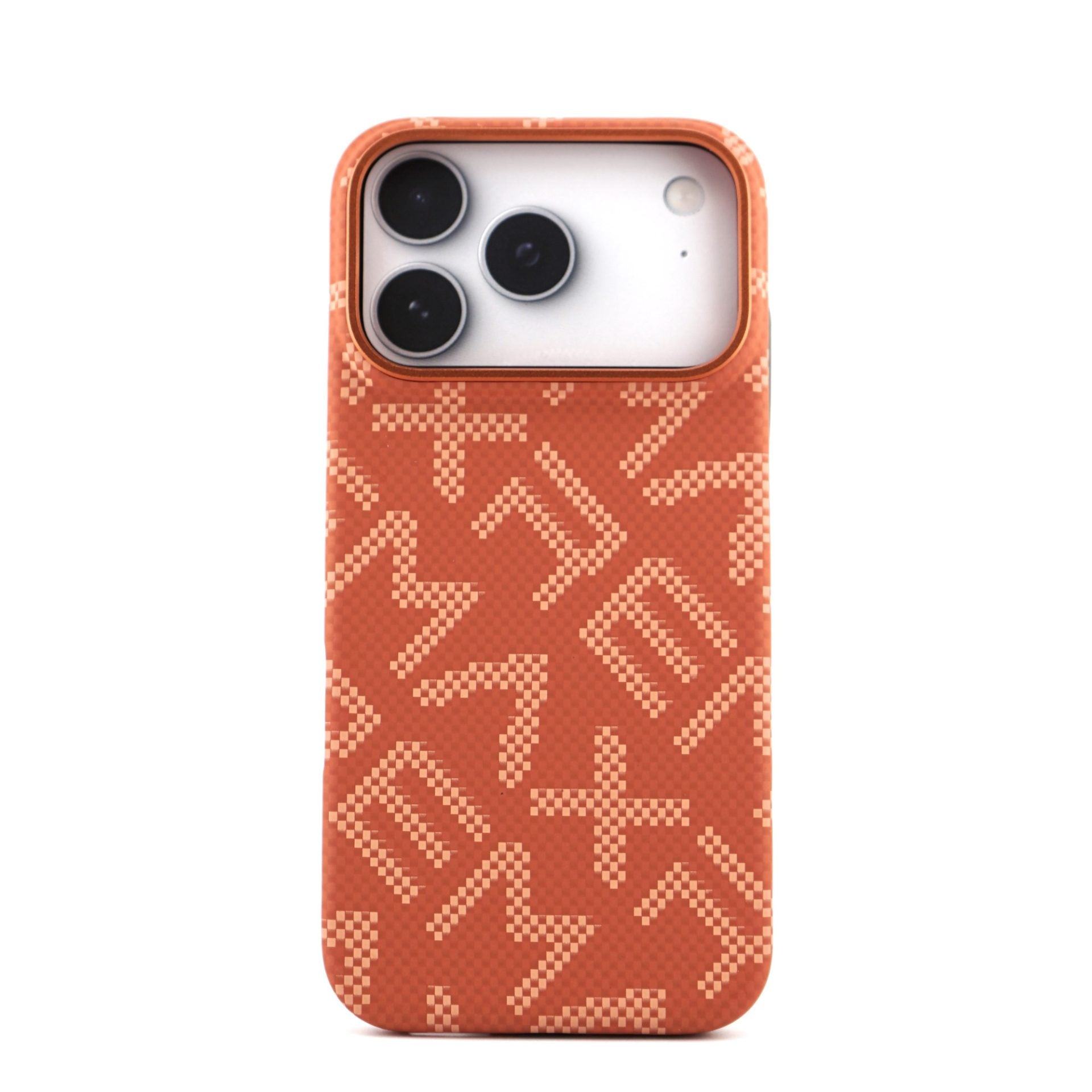 Husa pentru iPhone 17 Pro, Carcasa de Protectie Rezistenta Ultra-subtire, Suport Magnetic, Aspect Texturat, Portocaliu
