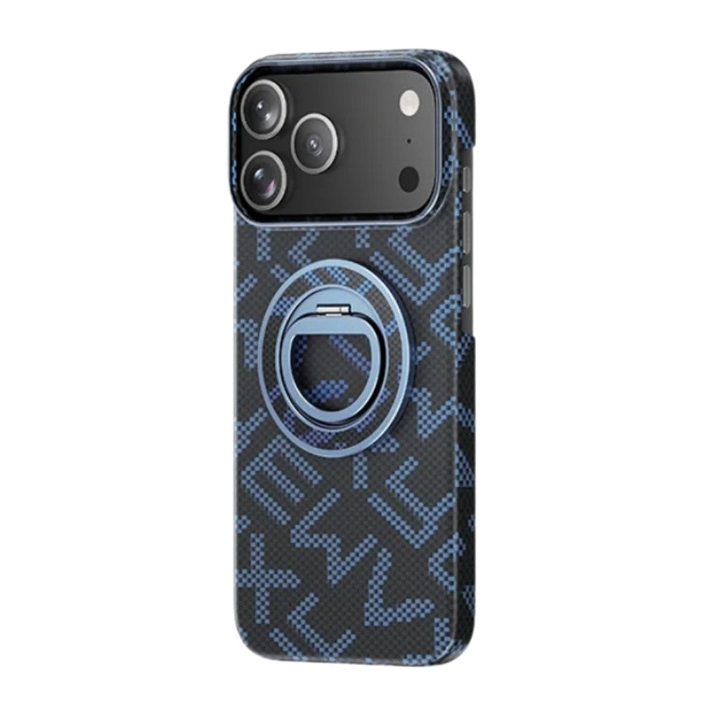 Husa pentru iPhone 17 Pro Max, Carcasa de Protectie Rezistenta Ultra-subtire, Suport Magnetic, Aspect Texturat, Albastru