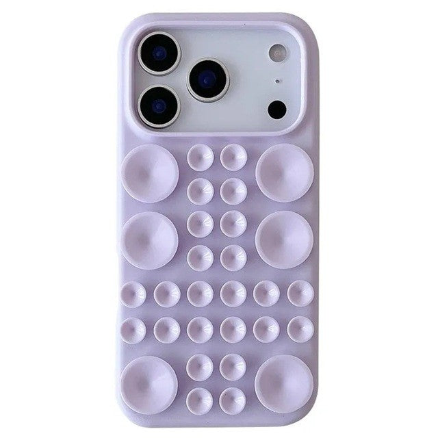 Husa cu Ventuze, Compatibila iPhone 17 Air, din Silicon, Interior Microfibra, Mov
