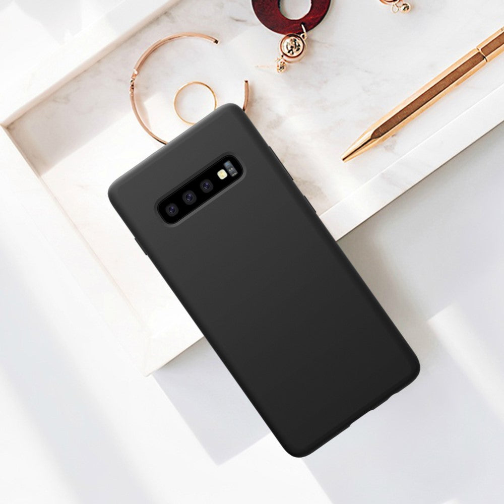 Husa protectie compatibila cu Samsung S10 Plus Liquid Silicone Case Negru