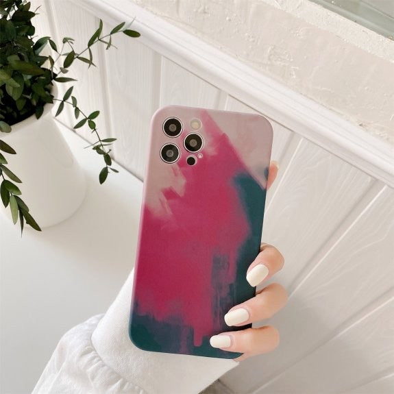 Husa protectie compatibila cu Apple iPhone 11 Pro Max Tpu Ombre, Roz/Mov/Negru