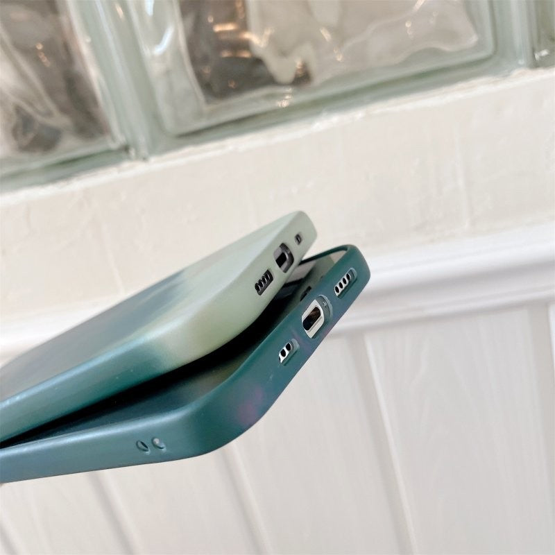 Husa protectie compatibila cu Apple iPhone 11 Tpu Ombre, Verde/Alb