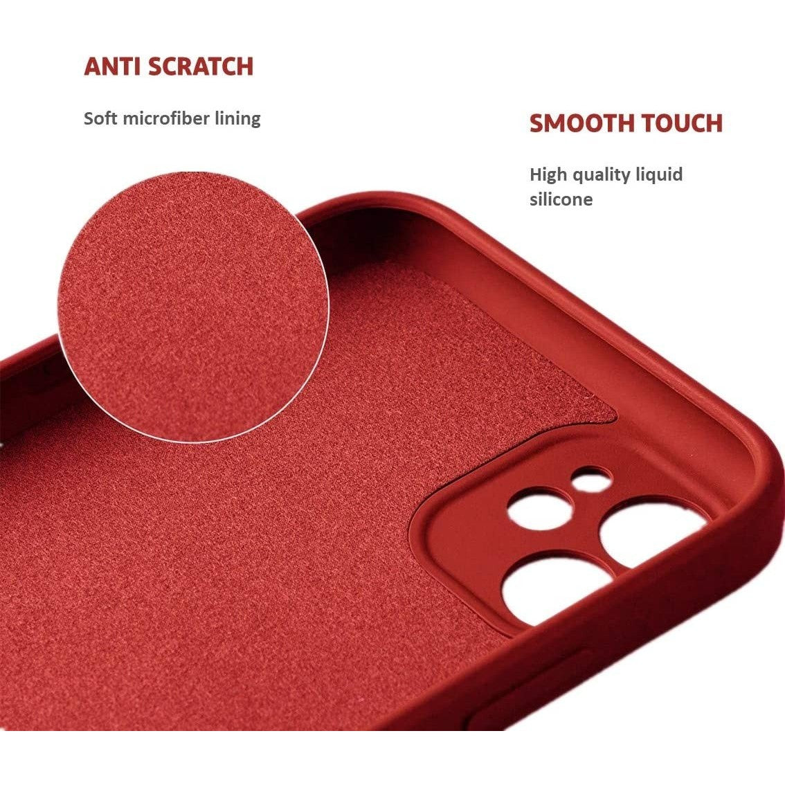 Husa protectie compatibila cu Apple iPhone 12 Liquid Silicone Ring cu suport rotativ Rosu
