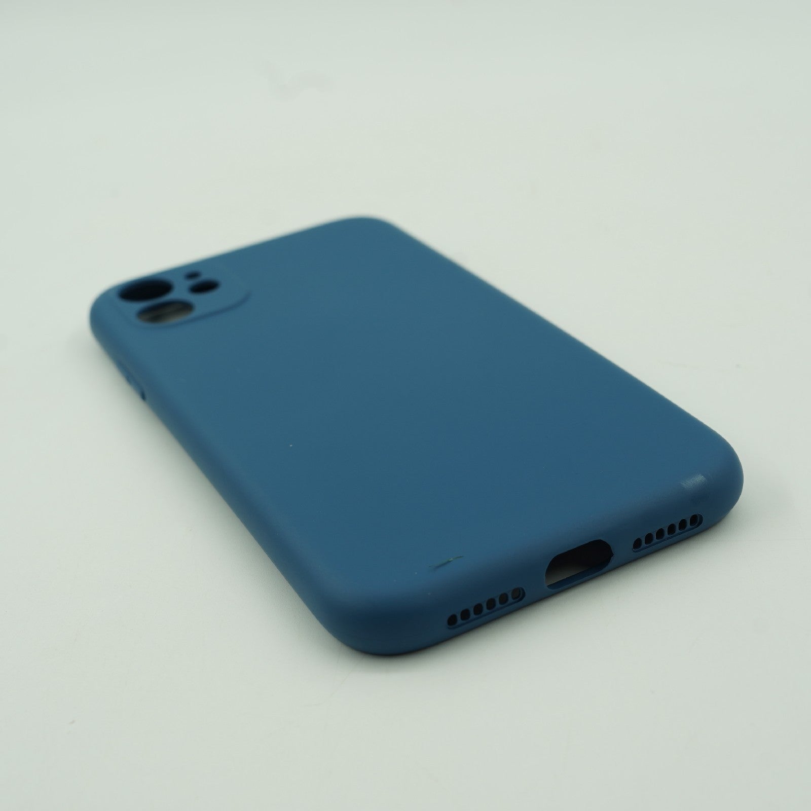 Husa protectie Flippy compatibila cu Apple iPhone 12 Mini Liquid Silicone Case Albastru inchis