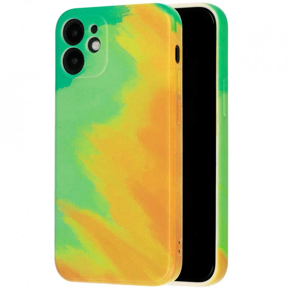 Husa protectie compatibila cu Apple iPhone 12 Pro Max Tpu Ombre, Verde/Portocaliu