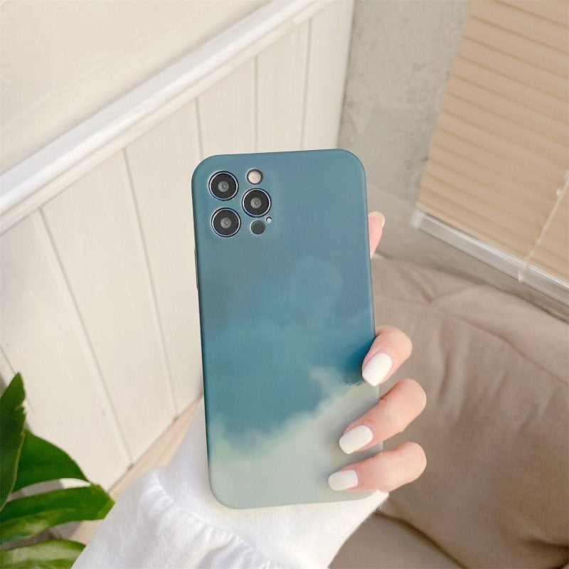 Husa protectie compatibila cu Apple iPhone 12 Tpu Ombre, Verde/Alb