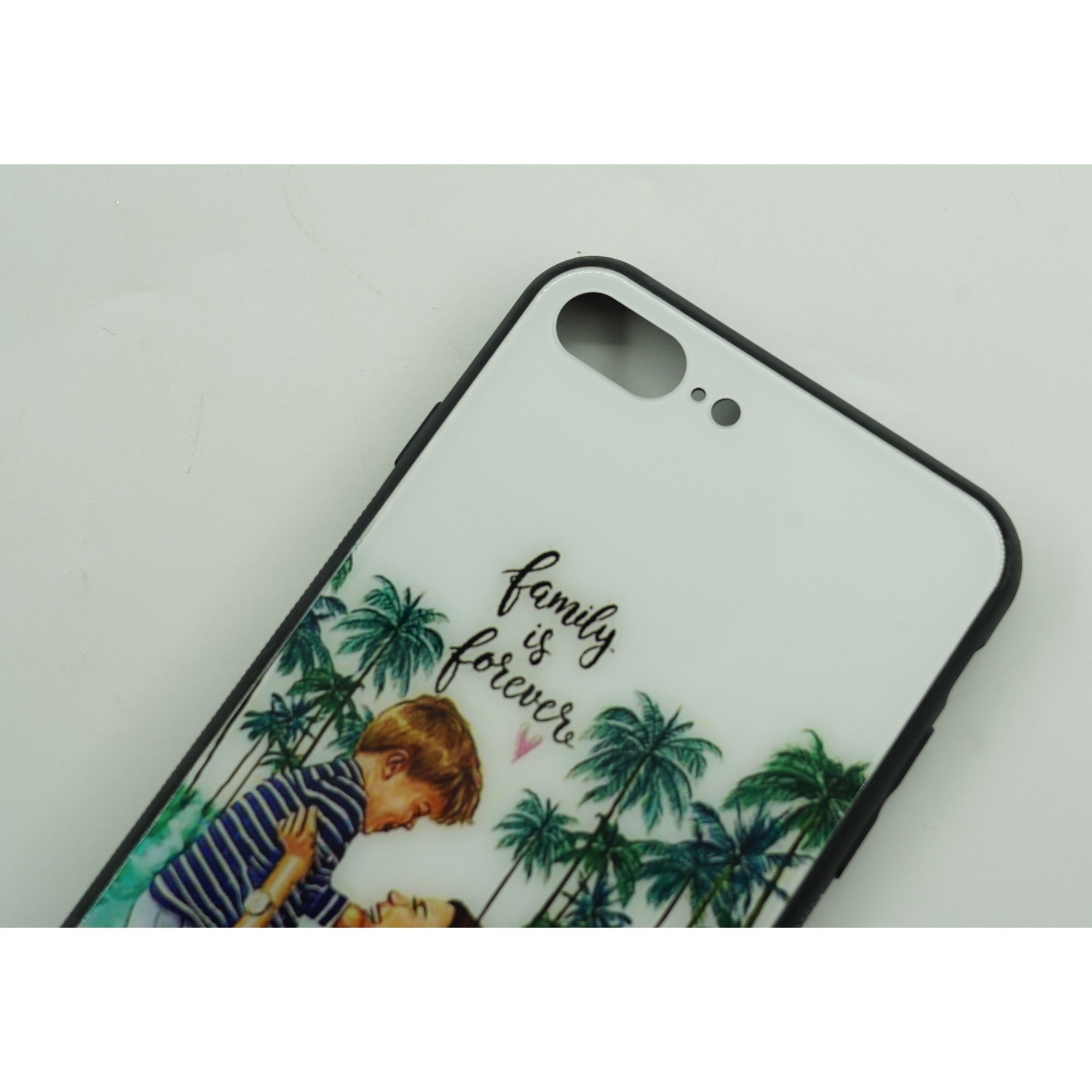 Husa protectie compatibila cu Apple iPhone 13 Pro Glass print Family is Forever Multicolor