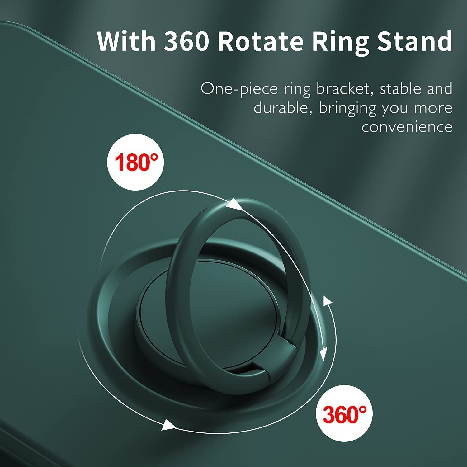 Husa protectie compatibila cu Huawei P40 Lite E Liquid Silicone Ring cu suport rotativ Verde