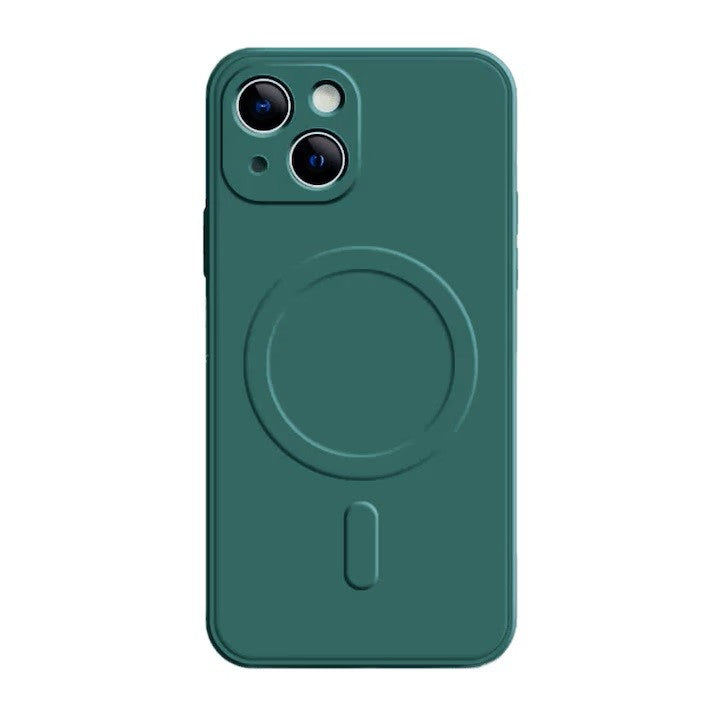 Husa Protectie, Husa de Protectie Compatibila cu iPhone 12 Pro, Liquid MagSafe, Ring-Shaped, Magnetica, Verde