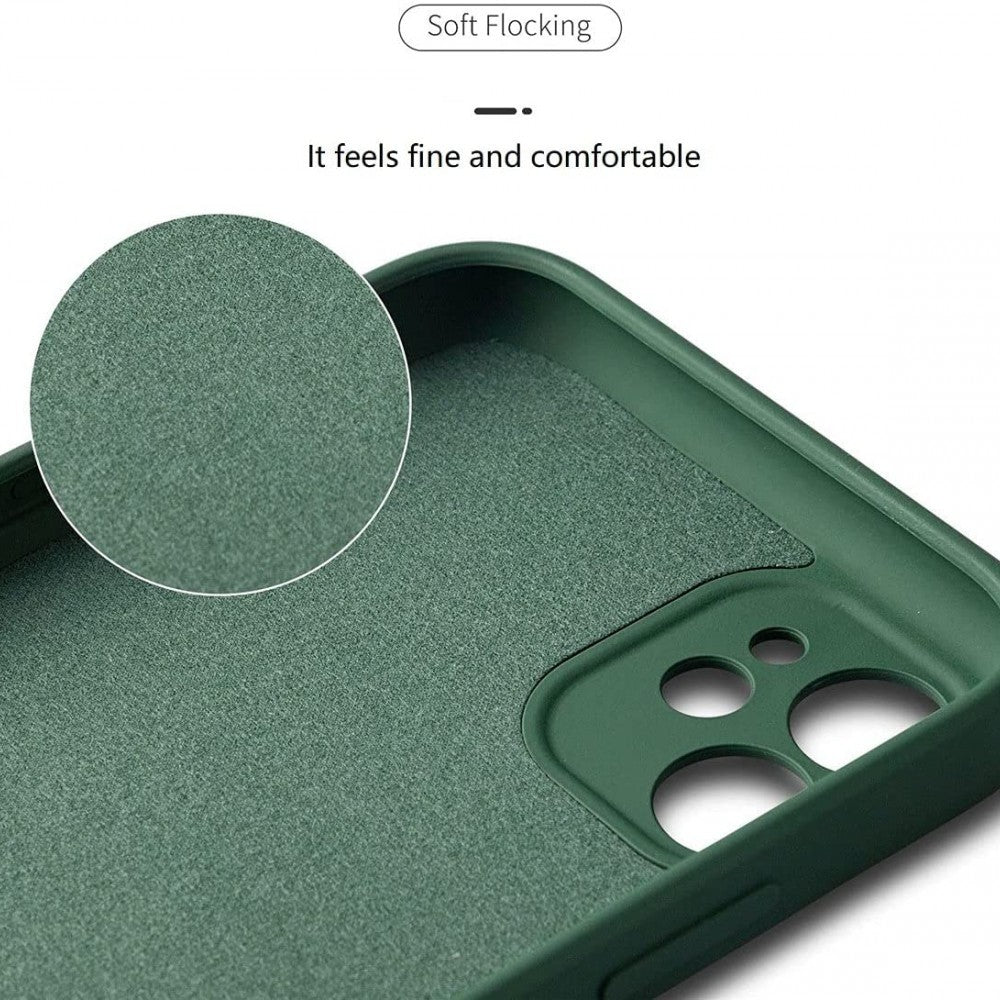 Husa protectie compatibila cu Samsung A32 4G Liquid Silicone Ring cu suport rotativ Verde