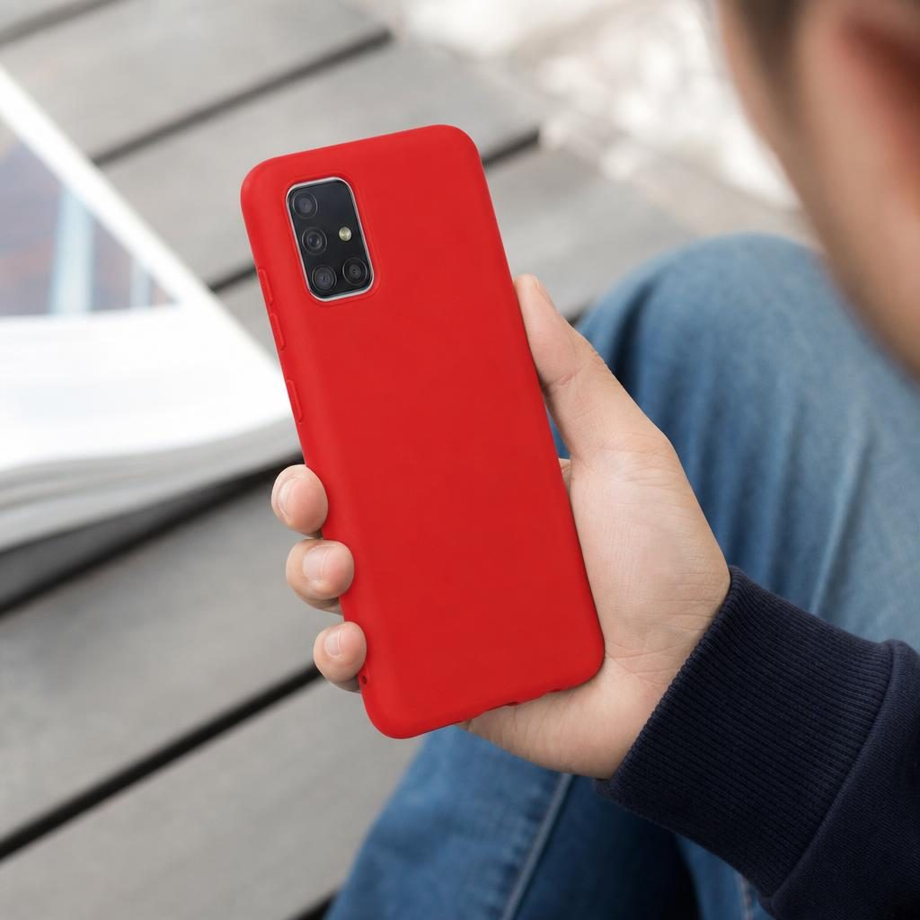 Husa protectie compatibila cu Samsung Galaxy A51 4G Liquid Silicone Case Rosu