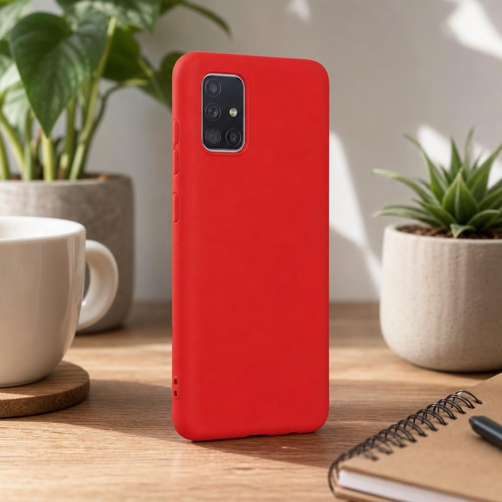 Husa protectie compatibila cu Samsung Galaxy A51 4G Liquid Silicone Case Rosu