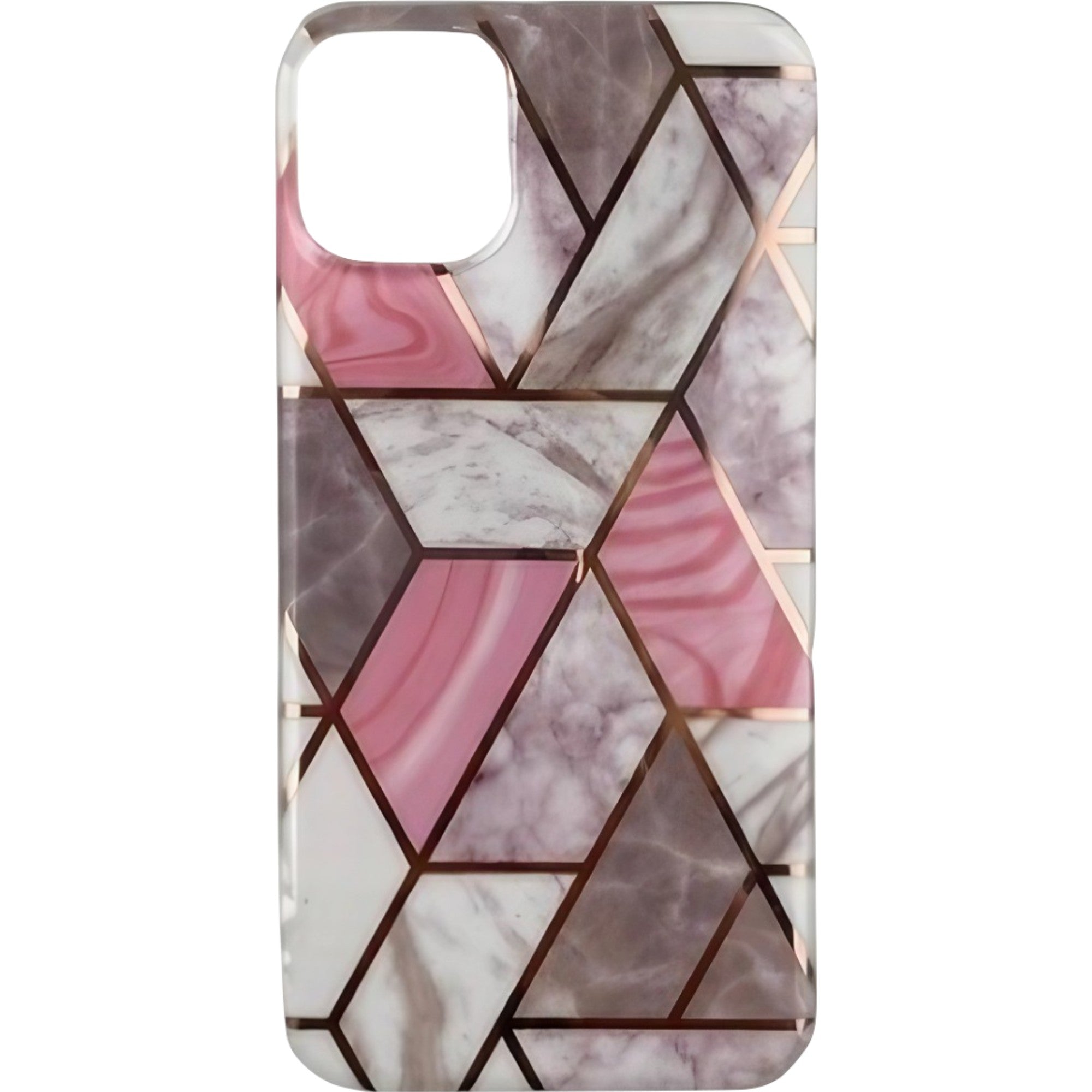 Husa protectie compatibila cu Samsung Galaxy A52 Soft IMD TPU Marble Geometric Alb