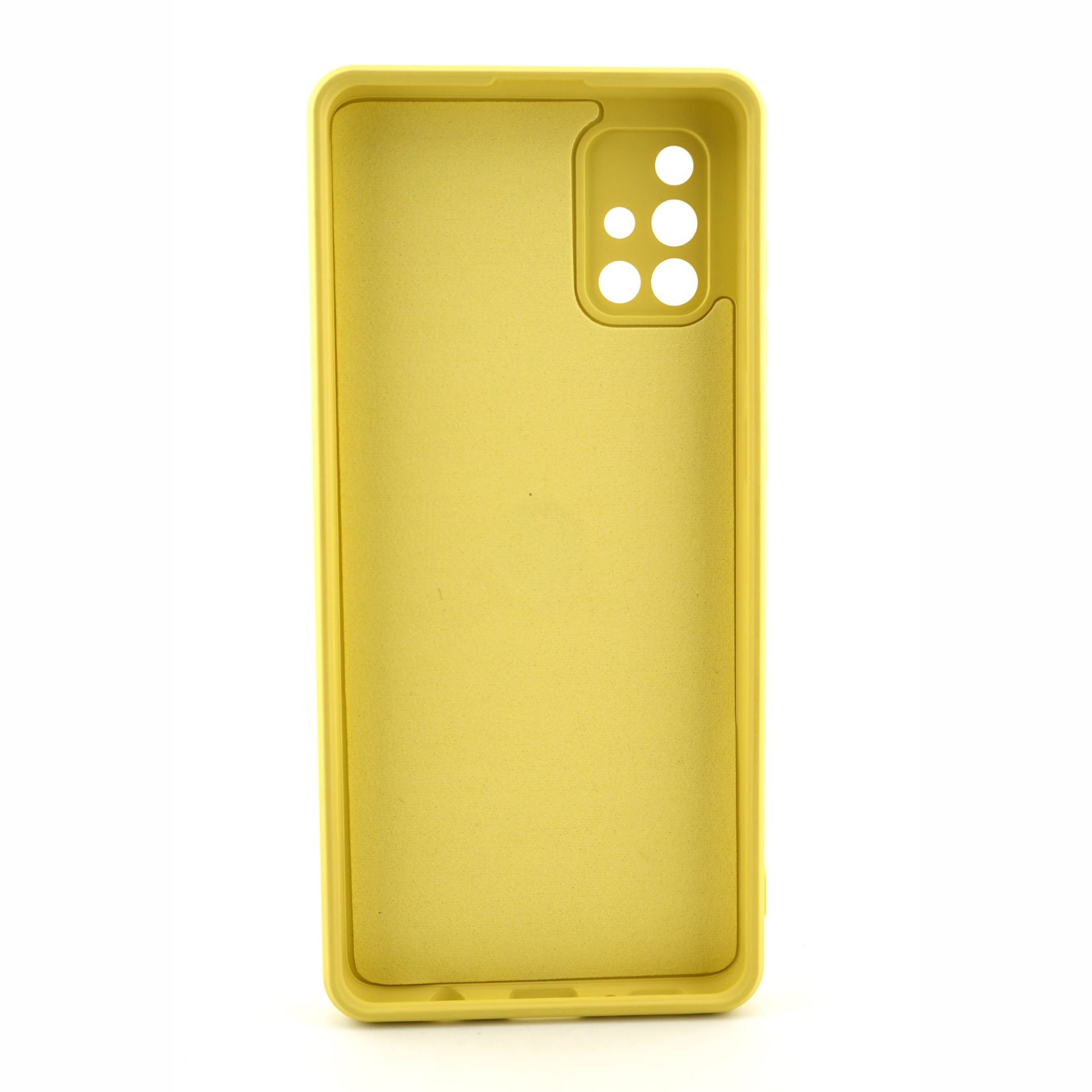 Husa protectie compatibila cu Samsung Galaxy A71 Liquid Silicone Ring cu suport rotativ Galben