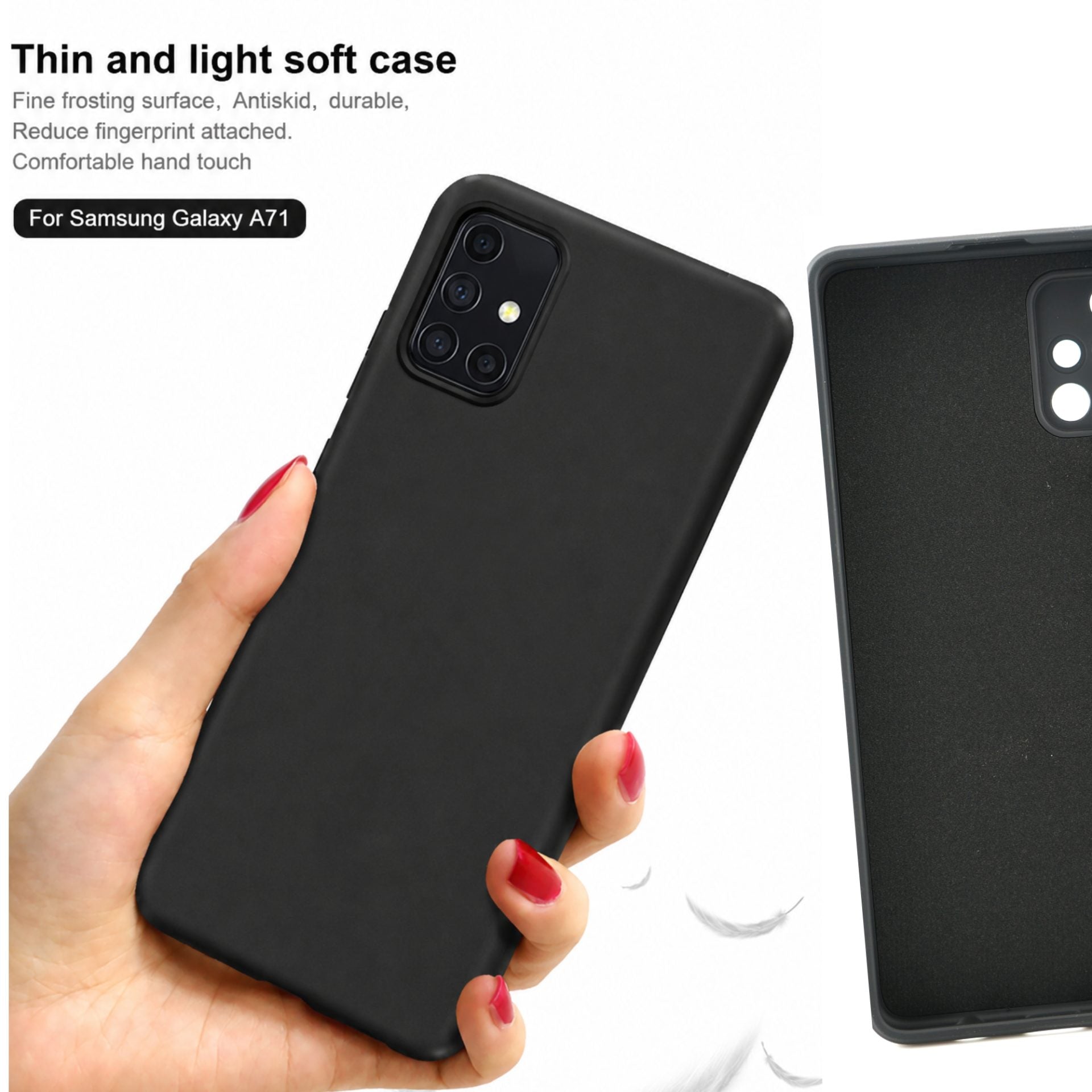 Husa protectie compatibila cu Samsung Galaxy A71 Matte Tpu Negru