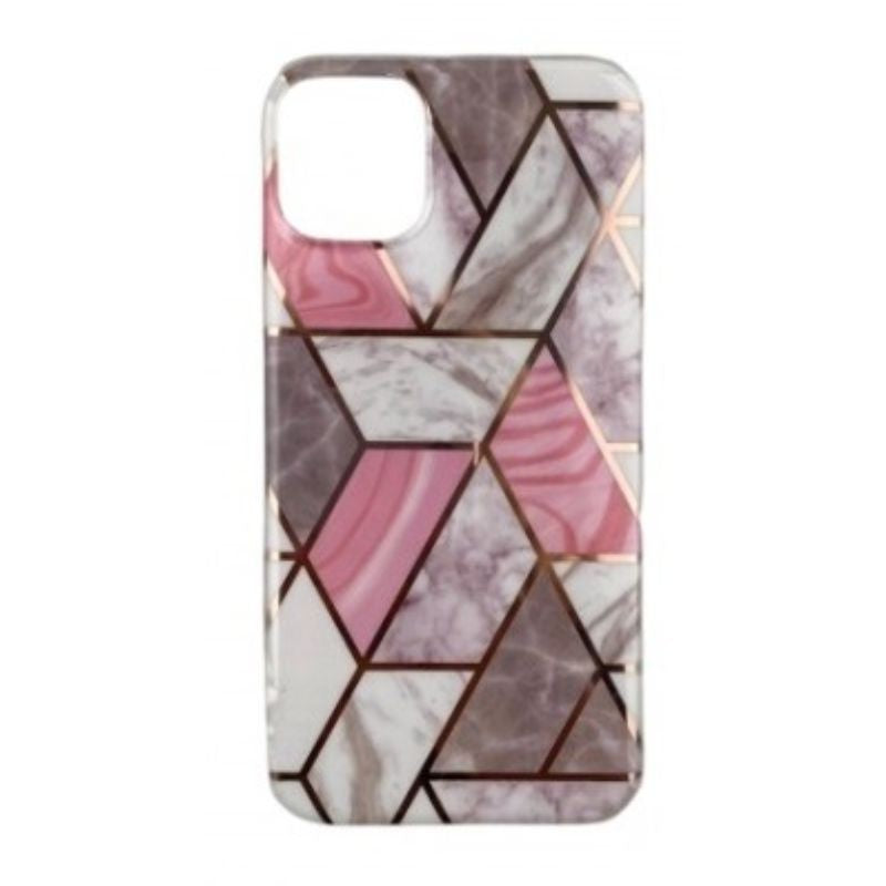 Husa protectie compatibila cu Samsung Galaxy A72 Soft IMD TPU Marble Geometric Alb