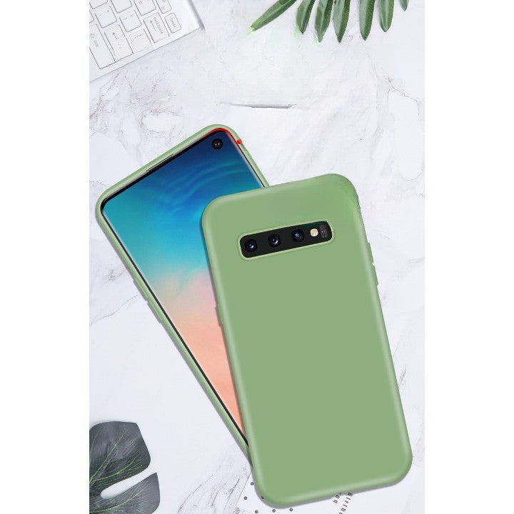 Husa protectie Flippy compatibila cu Samsung Galaxy S10 Liquid Silicone Case Verde Inchis