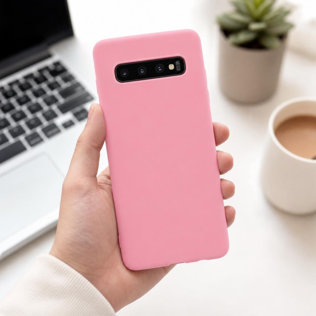 Husa protectie compatibila cu Samsung Galaxy S10 Plus Matte Tpu Roz