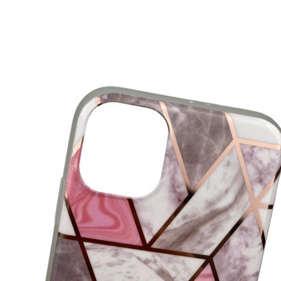 Husa protectie compatibila cu Samsung Galaxy S21 Ultra Soft IMD TPU Marble Geometric Alb