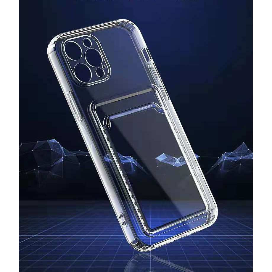 Husa protectie cu suport card compatibila cu Apple iPhone 11 Pro Transparent
