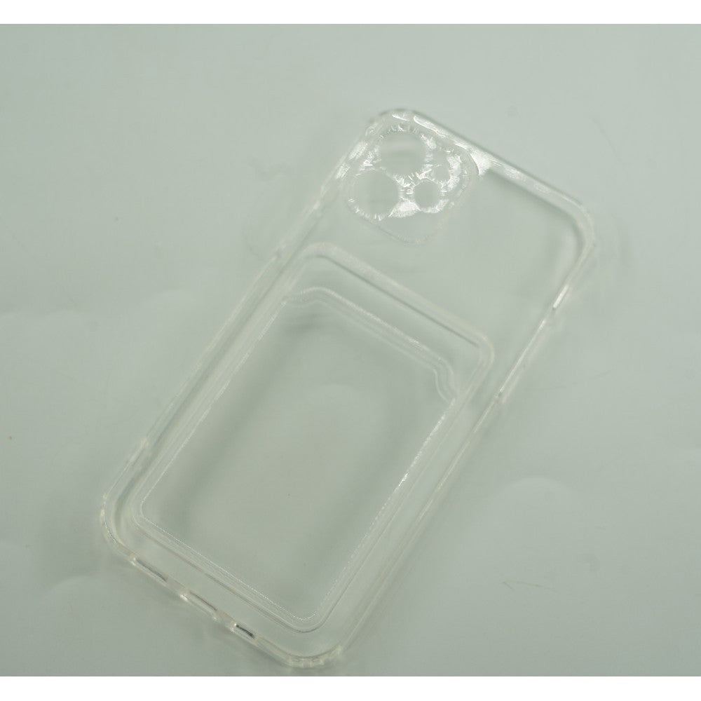 Husa protectie cu suport card compatibila cu Apple iPhone 12 Pro Transparent