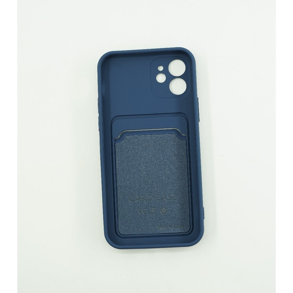 Husa protectie cu suport card compatibila cu Samsung A03s Albastru Inchis
