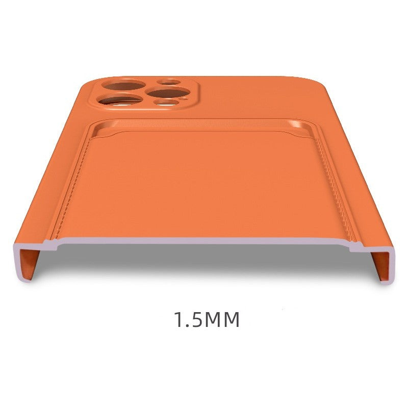 Husa protectie cu suport card compatibila cu Samsung Galaxy A02S Portocaliu