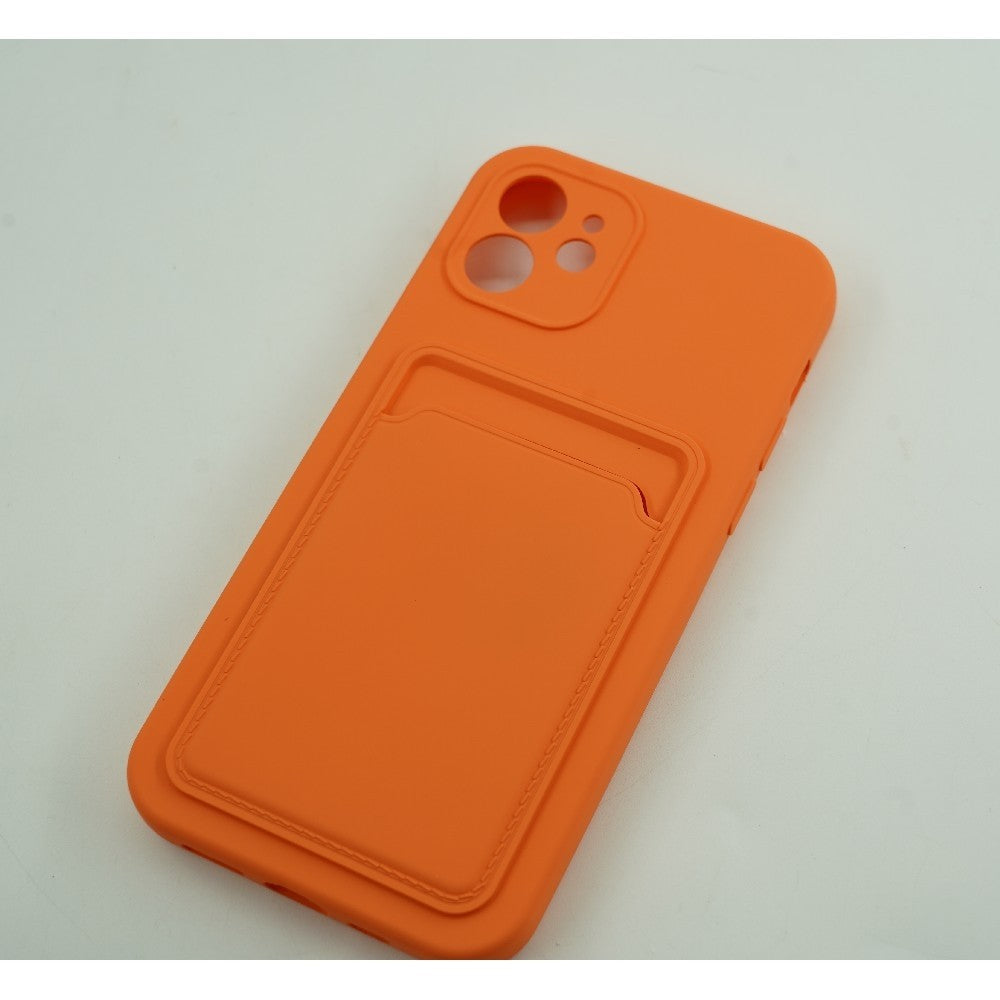 Husa protectie cu suport card compatibila cu Samsung Galaxy A21S Portocaliu