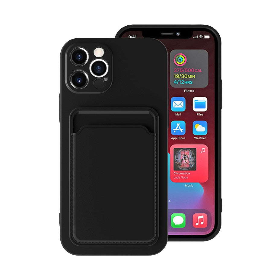 Husa protectie cu suport card compatibila cu Samsung Galaxy A52 Negru