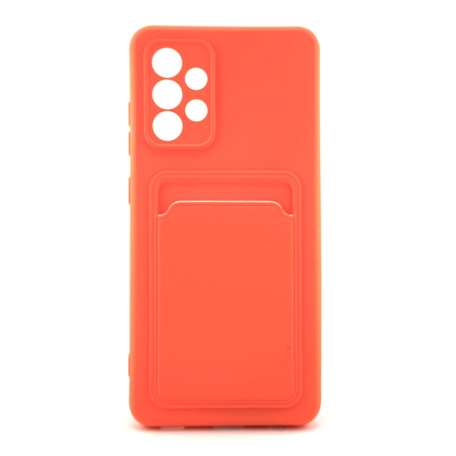 Husa protectie cu suport card compatibila cu Samsung Galaxy A52 Portocaliu