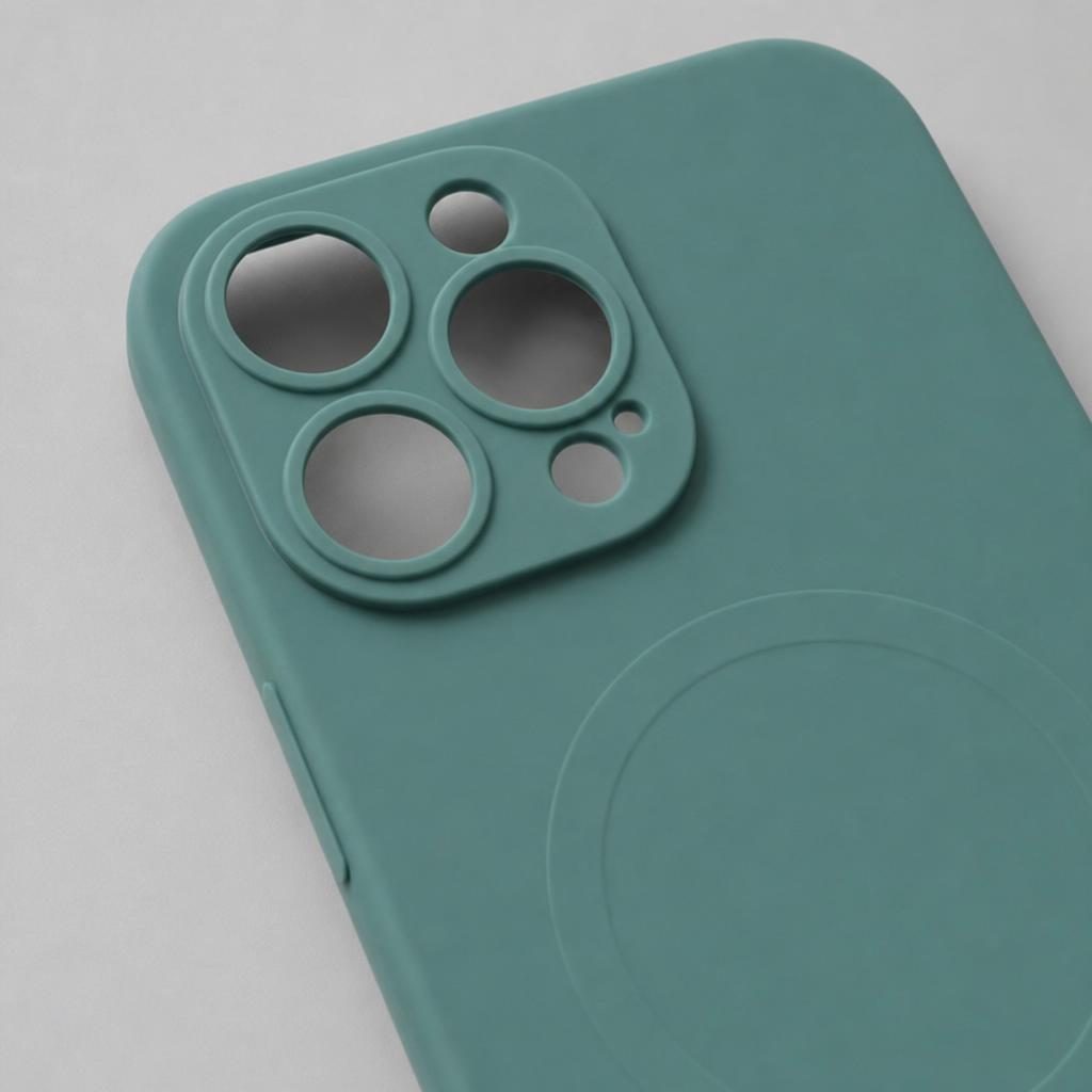 Husa Protectie, Husa de Protectie Compatibila cu iPhone 14 Pro Max, Liquid MagSafe, Ring-Shaped, Magnetica, Verde