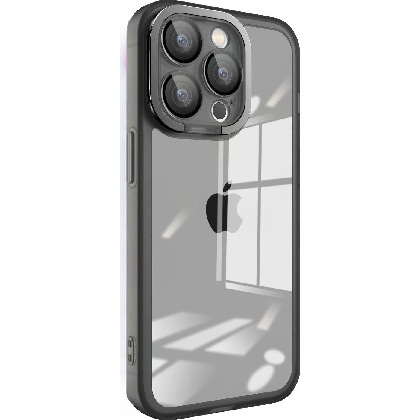Husa protectie Flippy pentru Apple iPhone 14 Plus Electroplated cu  suport pentru camera, 1.5 mm grosime, protectie camera, Negru