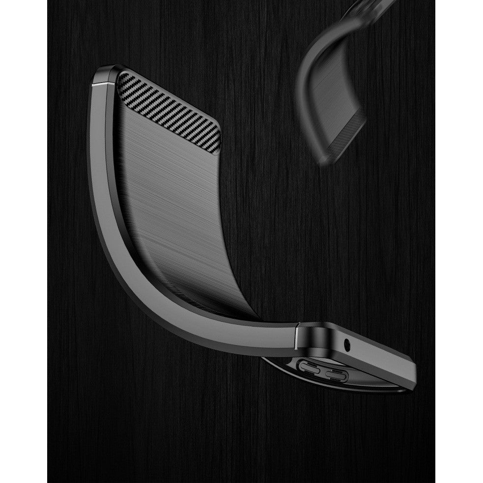 Husa Protectie, compatibila Apple iPhone 14, Carcasa TPU Carbon, 1.5 mm, Negru