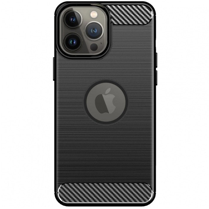 Husa Protectie, Compatibila Apple iPhone 15 Pro Max, Carcasa TPU Carbon, 1.5 mm, Negru