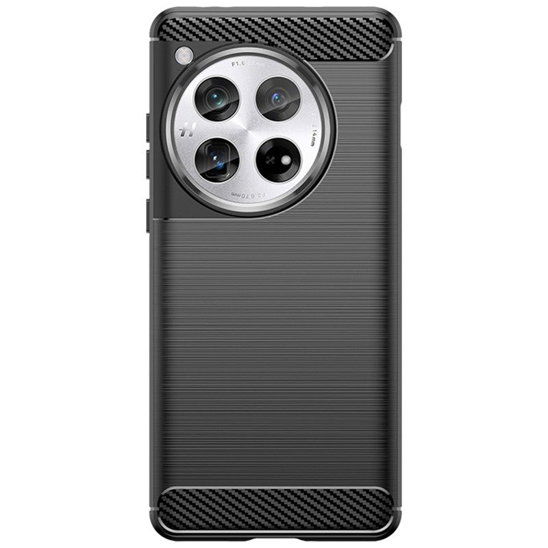 Husa de Protectie pentru OnePlus 12, Protectie 360, din TPU cu element de Carbon, Anti Alunecare, 1.8 mm, Negru
