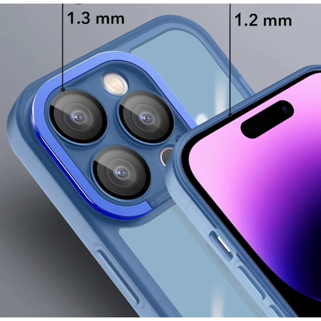 Husa protectie Flippy pentru Samsung A34 5G Electroplated cu  suport pentru camera, 1.5 mm grosime, protectie camera, Albastru