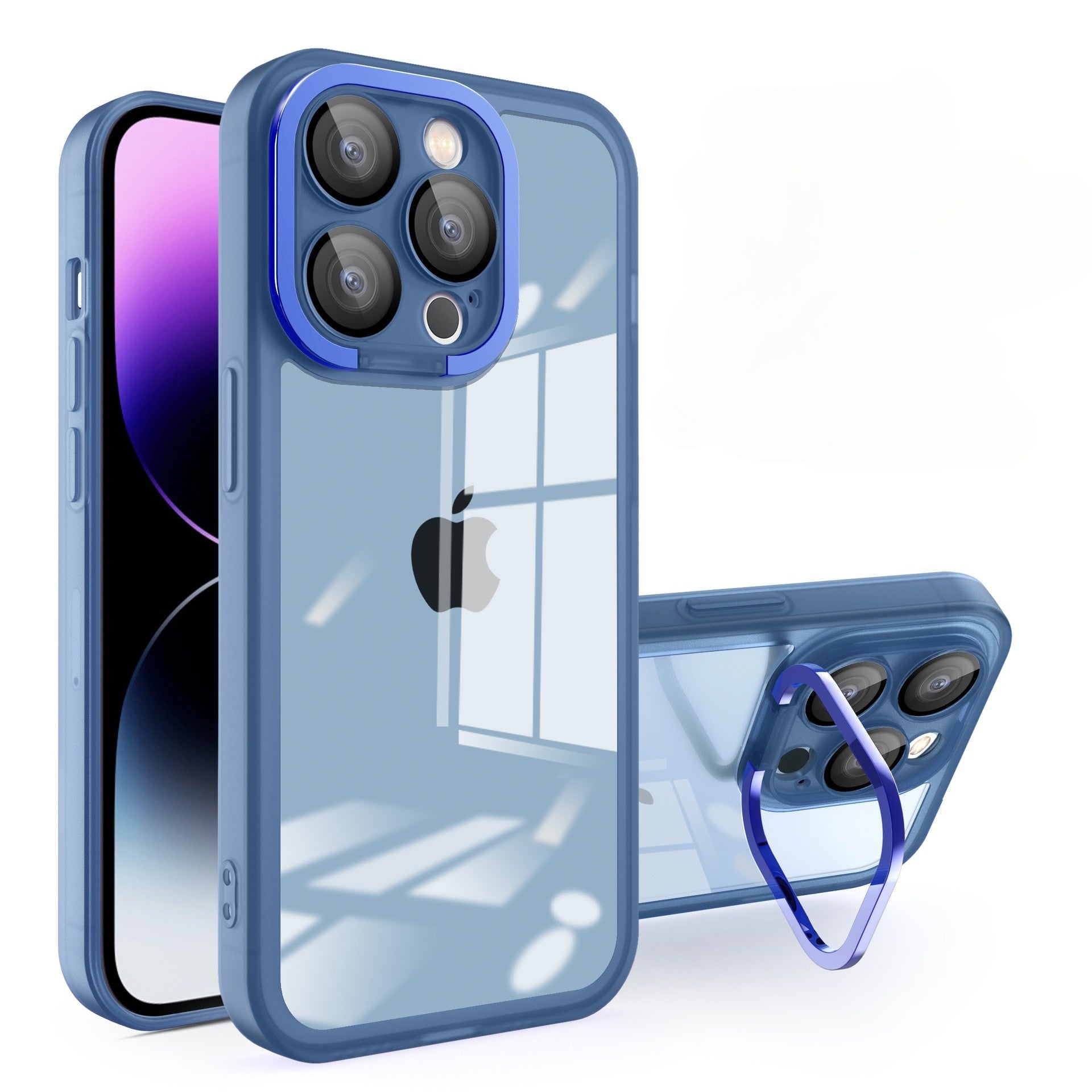 Husa protectie Flippy pentru Samsung A34 5G Electroplated cu  suport pentru camera, 1.5 mm grosime, protectie camera, Albastru