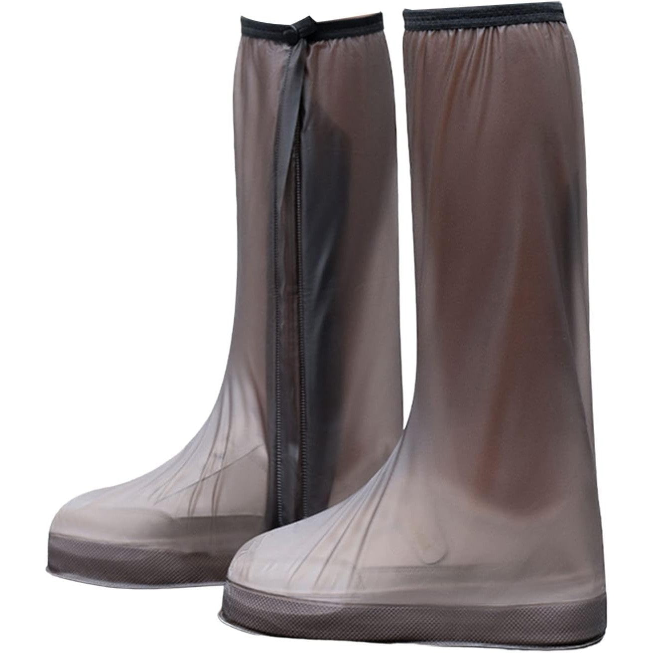 Protectie Incaltaminte pentru Ploaie si Noroi, Impermeabila, Talpa Antiderapanta, cu Fermoar si Capsa, Inaltime 40 cm, Marime XXXL 44-45, Maro