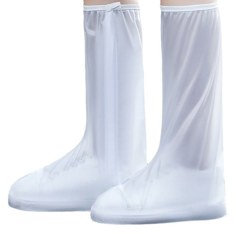 Protectie Incaltaminte pentru Ploaie si Noroi, Impermeabila, Talpa Antiderapanta, cu Fermoar si Capsa, Inaltime 40 cm, Marime M 36-37, Alb